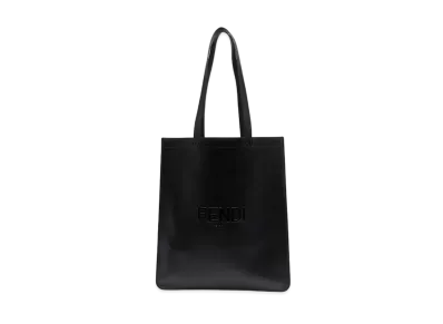 FENDI Flat Shopping Bag Leather Bag "Black"