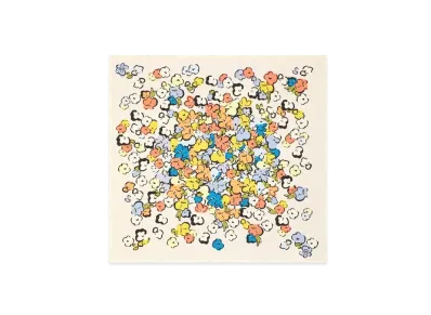 Tory Burch Painted Floral Cotton Jersey Neckerchief "Pink"