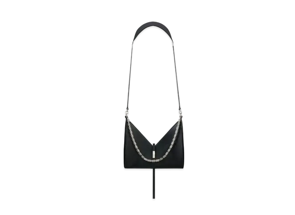 GIVENCHY Small Cut Out Bag in Box Leather with Chain "Black"
