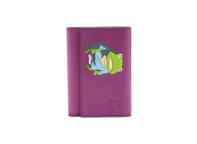 LOEWE Aogaeru Small Vertical Wallet In Classic Calfskin "Bouganville"