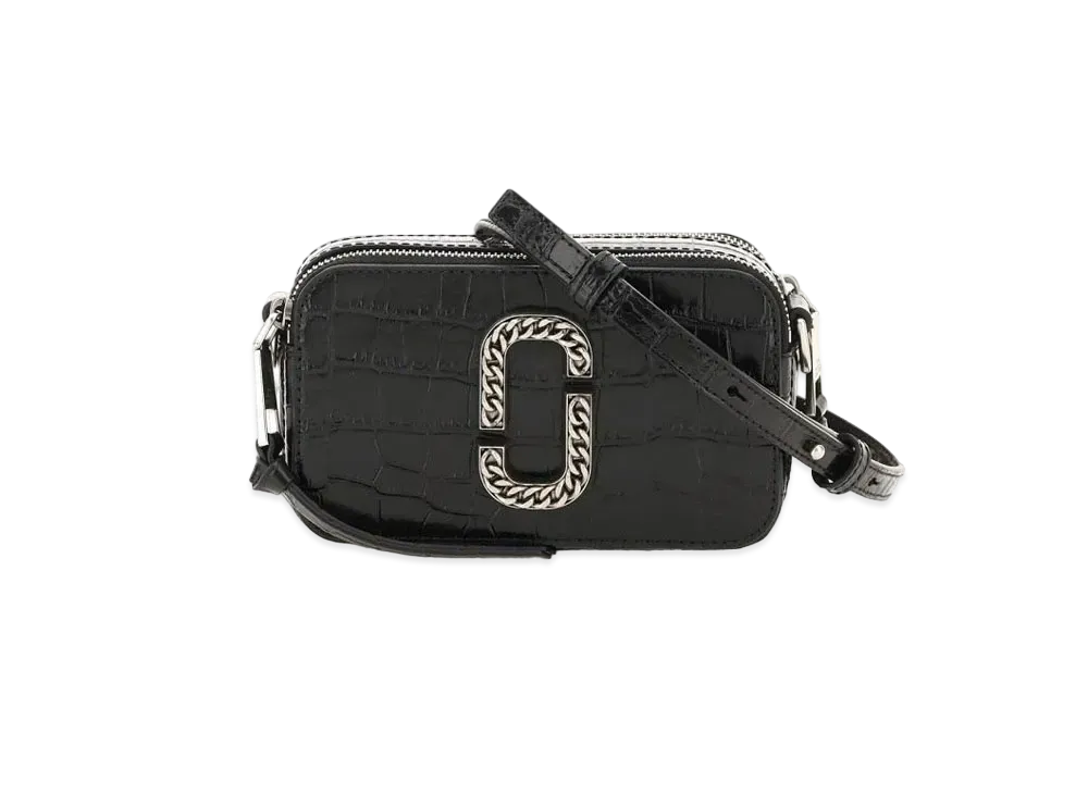 MARC JACOBS The Croc-Embossed Snapshot "Black"