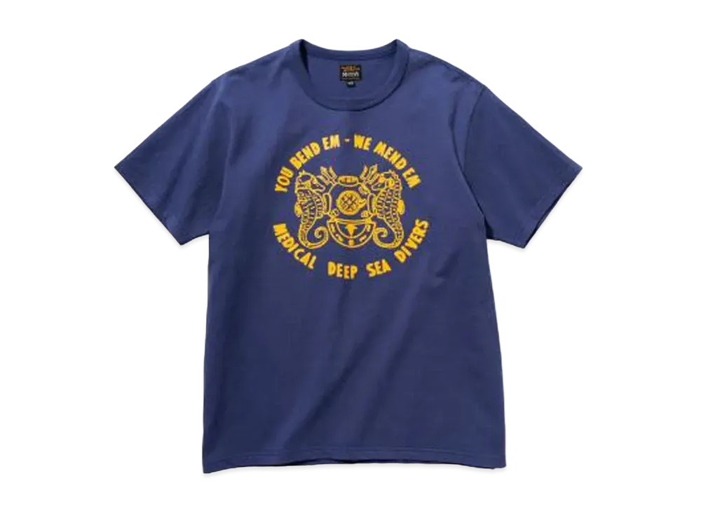 THE REAL McCOY'S MILITARY TEE / MEDICAL DEEP SEA DIVERS "Navy"