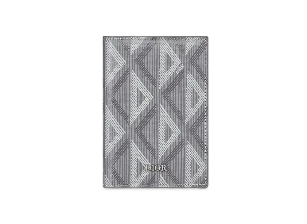 ディオール 2つ折り カードホルダー CD ダイアモンド キャンバス "グレー" 2ESCH138DCO_H42E