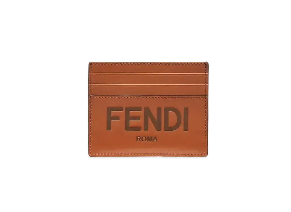 FENDI Leather Card Case "Brown"