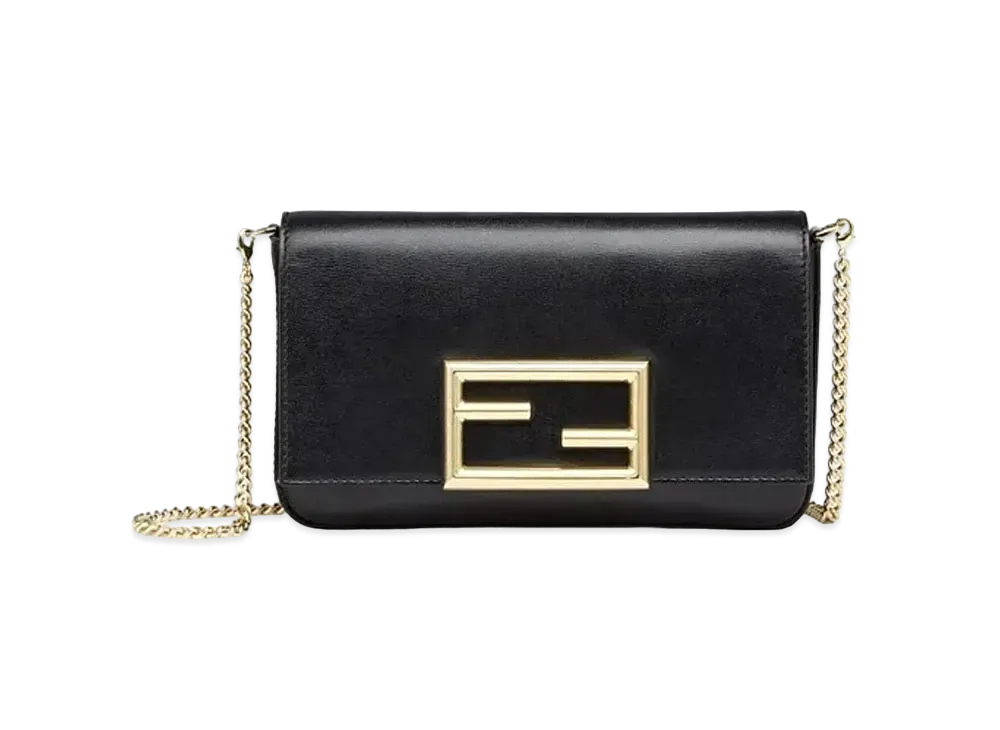 FENDI Wallet On Chain With Pouches Leather Mini-Bag "Black"