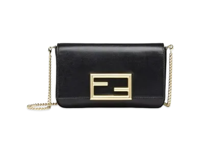 FENDI Wallet On Chain With Pouches Leather Mini-Bag "Black"