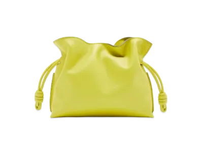 LOEWE Mini Flamenco Clutch In Nappa Calfskin "Lime Yellow"