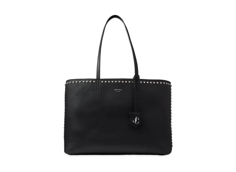 未使用級✨ジミーチュウ サヴィル トートバッグ レザー ブラック ジミーチュウ JIMMY CHOO サラ/Sエンボスドスター トートバッグ レザー