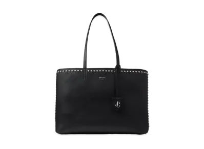 Jimmy Choo Nine2five E/W Calf Leather Tote Bag With Pearl Stud Detailing "Black"