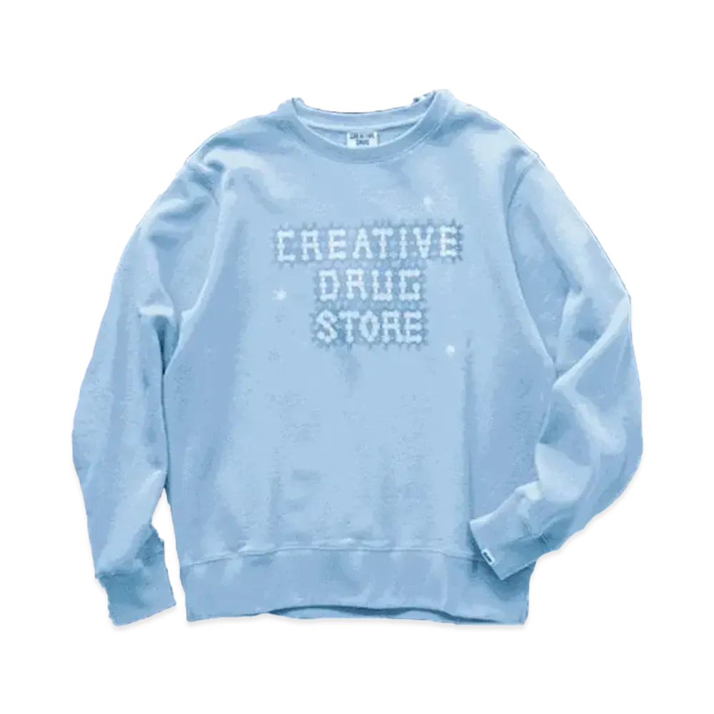 creative drug store Ice Crystal Logo Crew Neck Sweat "Light Blue"