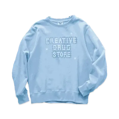 creative drug store Ice Crystal Logo Crew Neck Sweat "Light Blue"