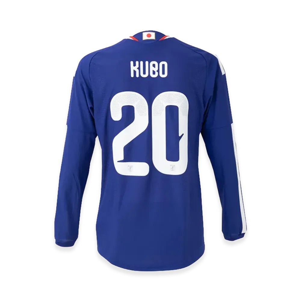 adidas Soccer Japan 2026 Home Authentic Long Sleeve Jersey #20 Takefusa Kubo "Japan Blue/Ash Blue"