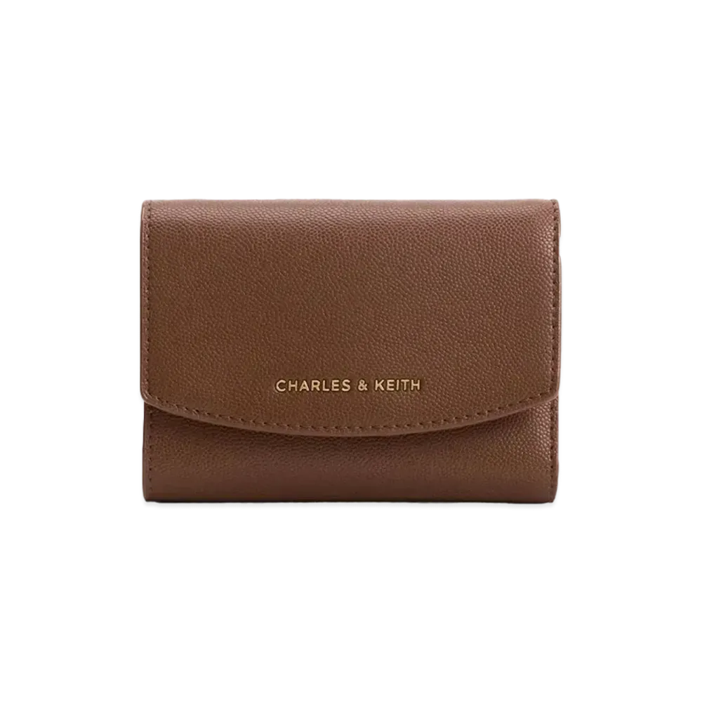 CHARLES & KEITH Curved Front Flap Wallet "Chocolate"