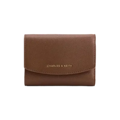 CHARLES & KEITH Curved Front Flap Wallet "Chocolate"