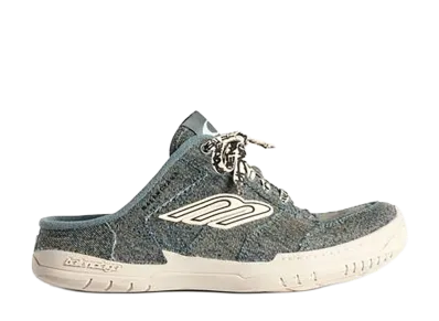 Balenciaga Women's Hamptons Denim Mules "Blue/Off White"
