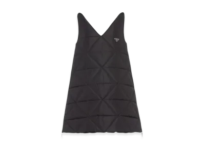 PRADA Women's Light Re-Nylon Quilted Mini Dress "Black"