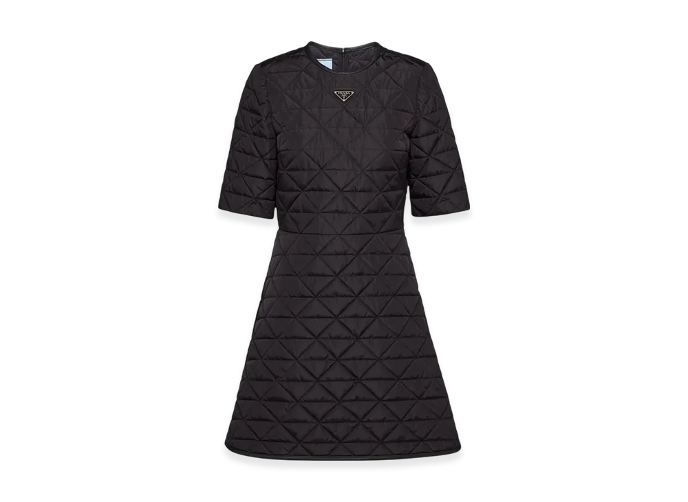 PRADA Women's Short Sleeved Re-Nylon Quilted Dress 