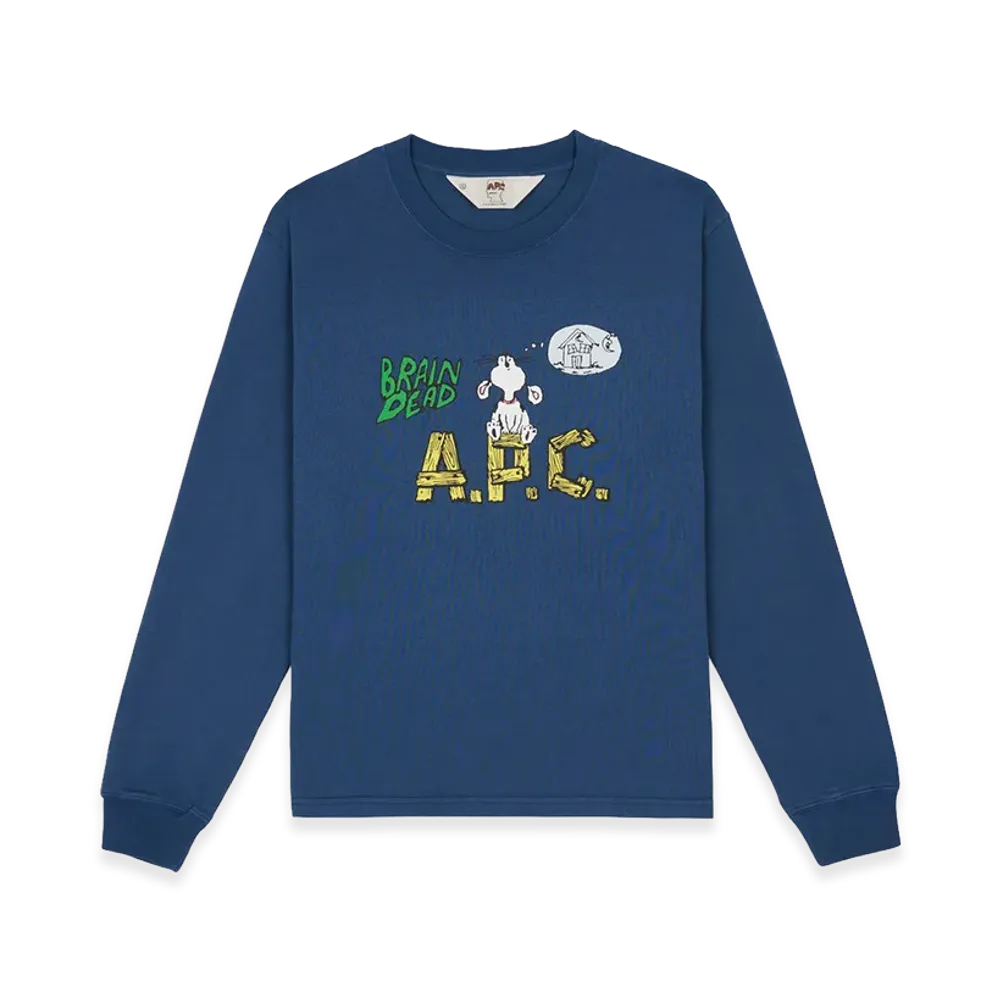 A.P.C. x Brain Dead Homesick Long Sleeve T-shirt "Indigo"