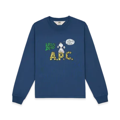 A.P.C. x Brain Dead Homesick Long Sleeve T-shirt "Indigo"