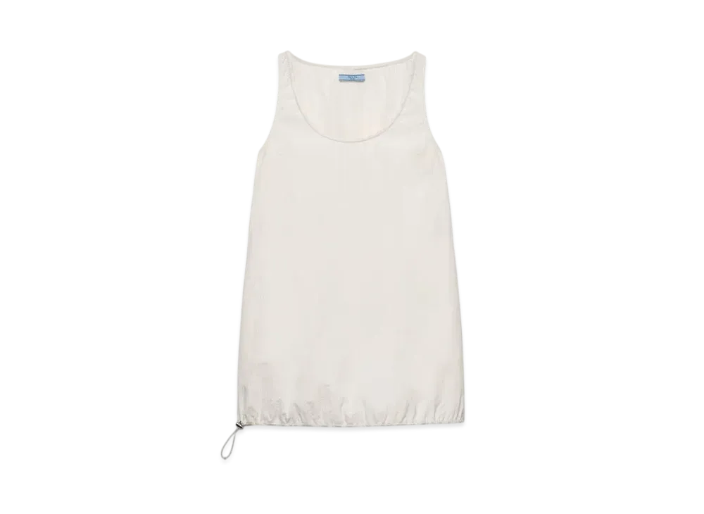 PRADA Women's Sleeveless Technical Ponge Mini-Dress "Ivory"