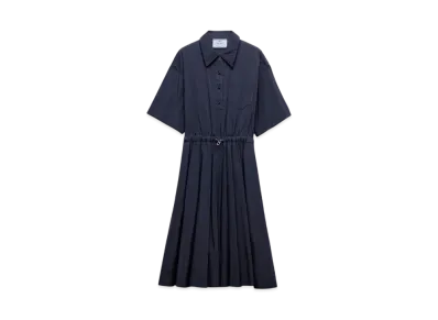 PRADA Women's Short-Sleeved Technical Ponge Dress "Navy"