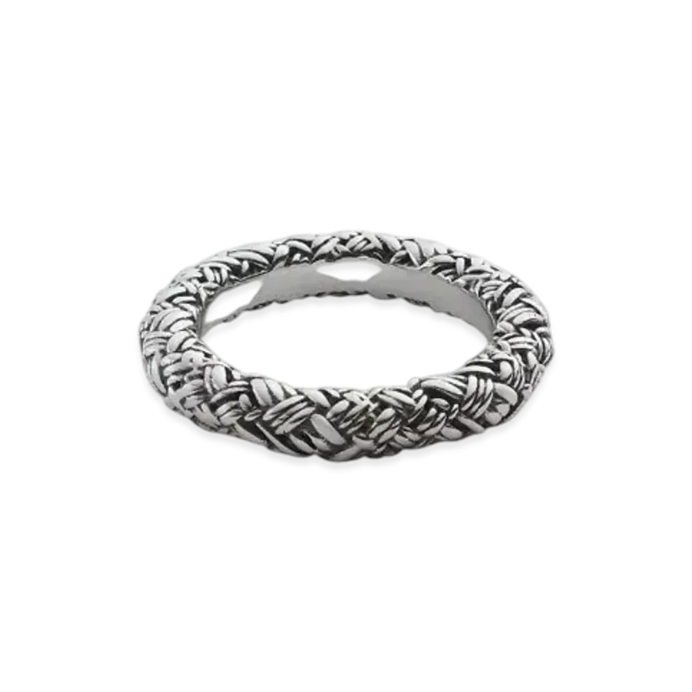 Bottega Veneta Intreccio Ring "Silver"