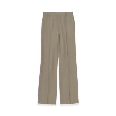 AURALEE Women's Light Wool Max Gabardine Slacks "Khaki Chambray"