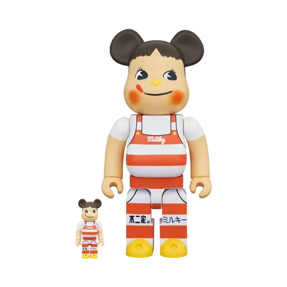 Bearbrick Peko-chan Milky Cone hat design 100% & 400%