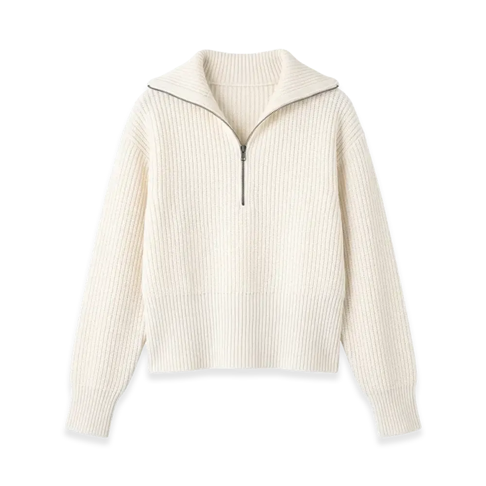 Max Mara Women's Nadar Zip Sweater "White"