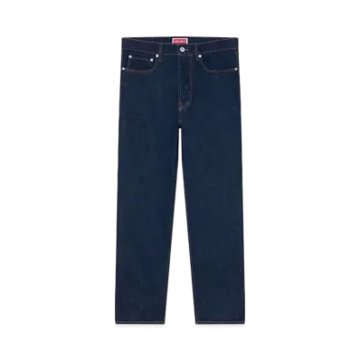 KENZO 'YEAR OF THE DRAGON' Straigh Embroidery ASAGAO Jeans "Rinse Blue Denim"