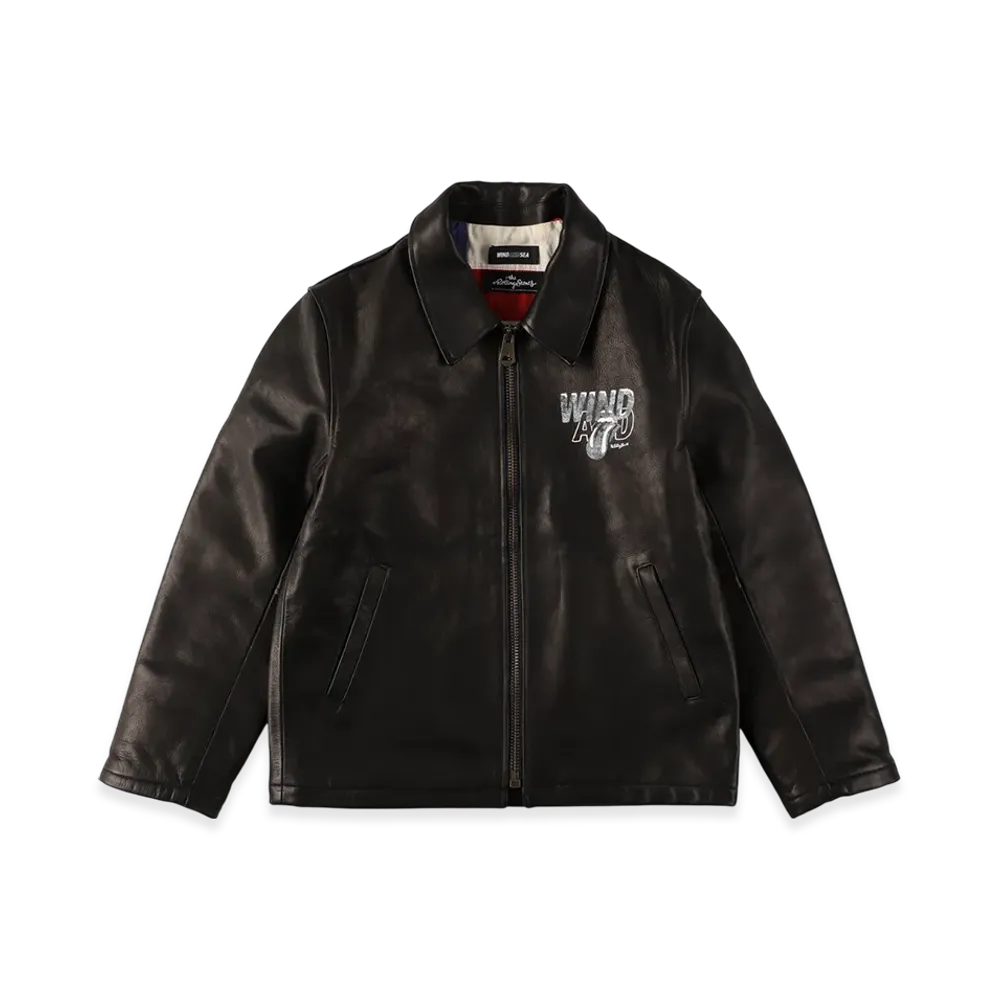 WIND AND SEA x The Rolling Stones Leather Jacket "Black"