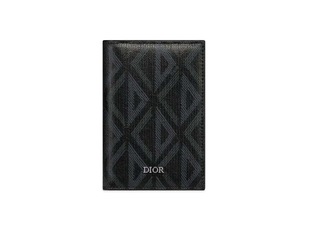 Dior Bi-Fold Card Holder CD Diamond Canvas "Black"
