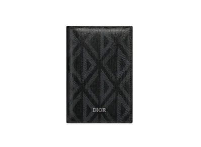 Dior Bi-Fold Card Holder CD Diamond Canvas "Black"