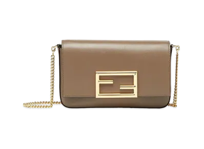 FENDI Wallet On Chain With Pouches Leather Mini-Bag "Gray"