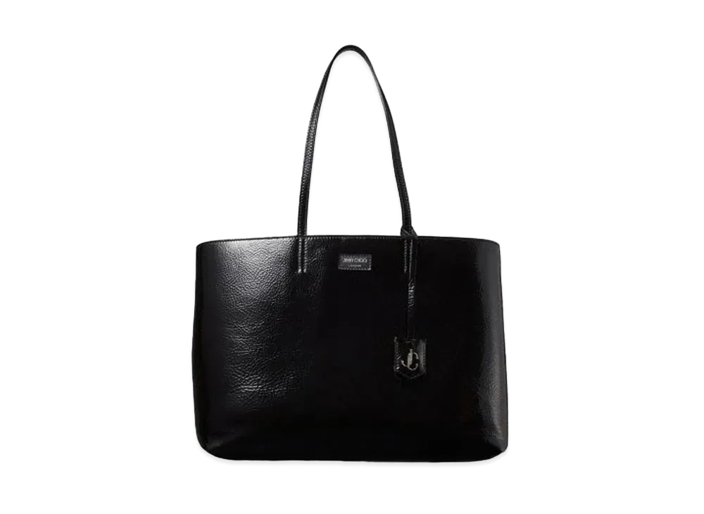 Jimmy Choo Nine2five E/W Patent Textured Leather Tote Bag "Black"