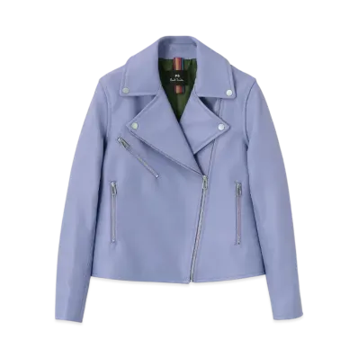 Paul Smith Women's Lamb Leather Rider Jacket "Lavender"