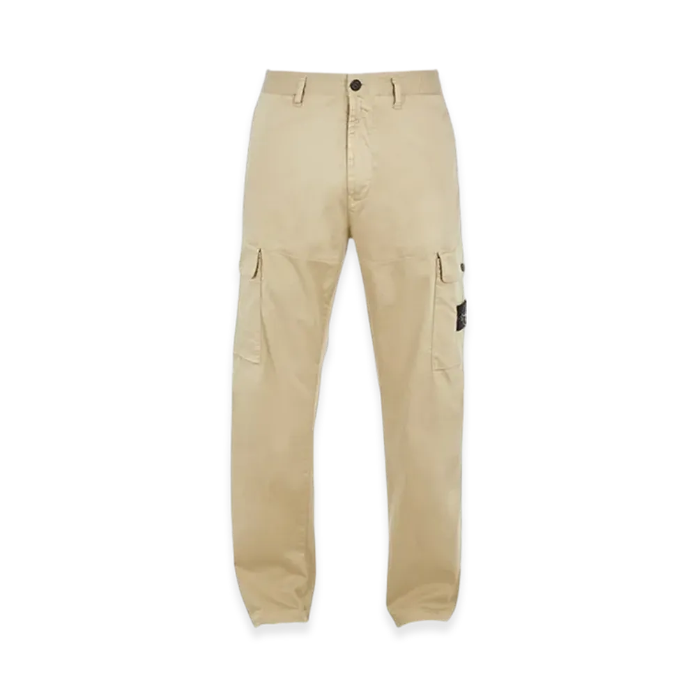 Stone Island 319F1 Weatherproof Cotton Canvas Ghost Piece Regular Fit Cargo Pants - 24SS "Sand"