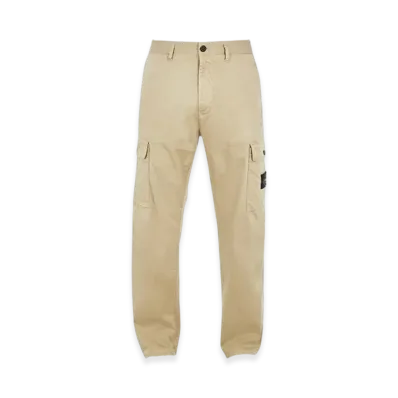Stone Island 319F1 Weatherproof Cotton Canvas Ghost Piece Regular Fit Cargo Pants - 24SS "Sand"