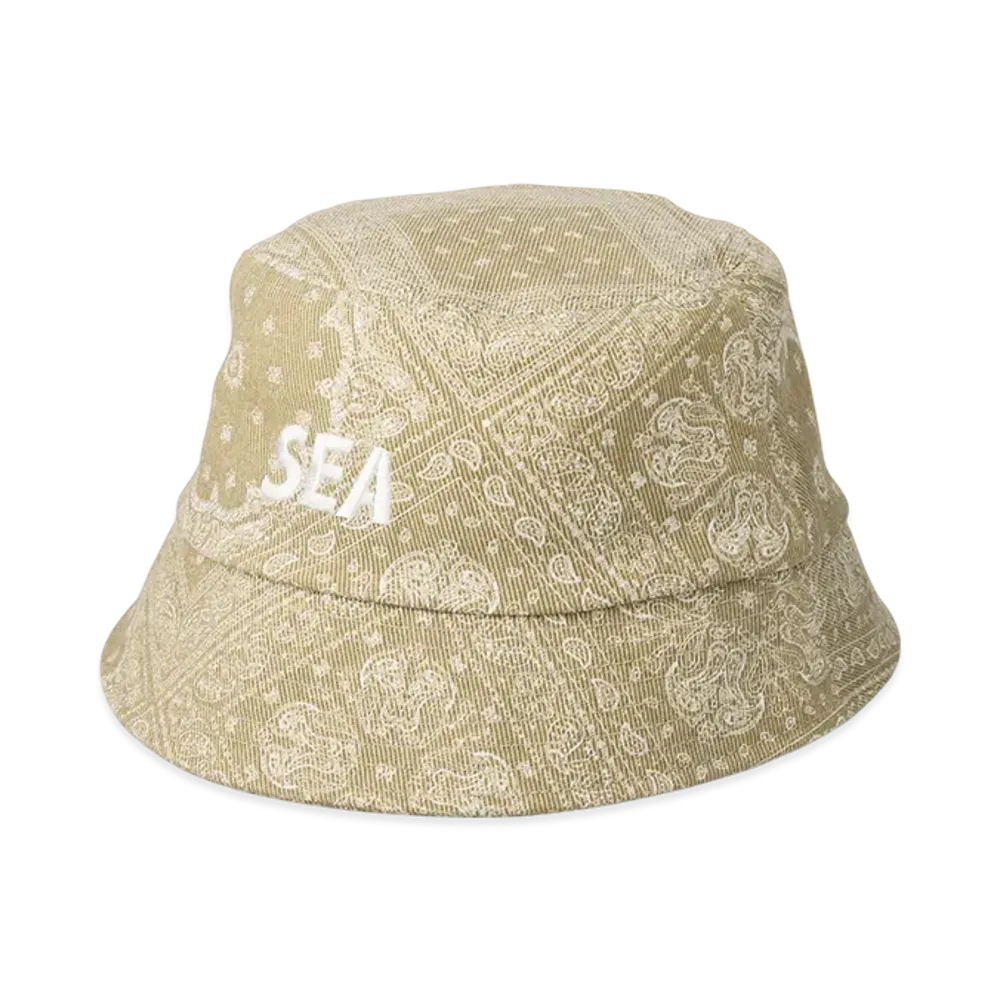 WIND AND SEA Paisley Pattern Bucket Hat "Beige"