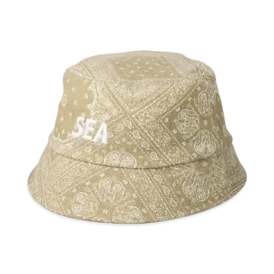 WIND AND SEA Paisley Pattern Bucket Hat "Beige"