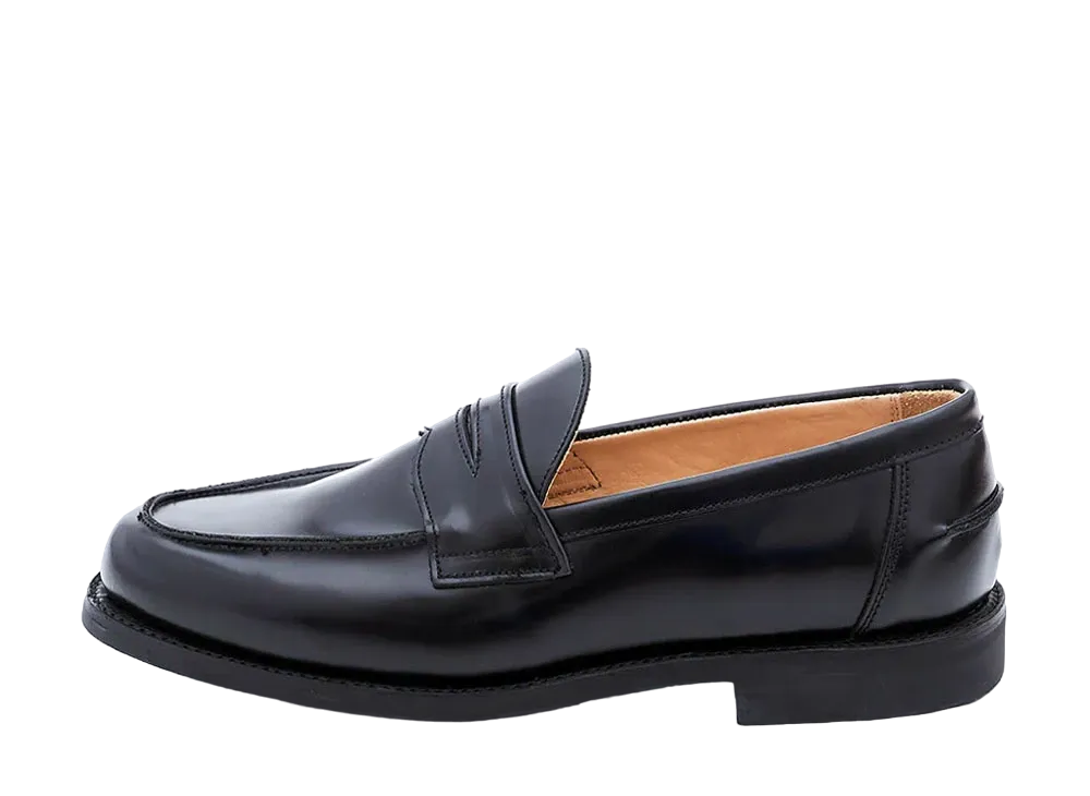 SANDERS Butt Seam Loafer HANK(with Poron Insole) Polished Leather "Black" 2314B
