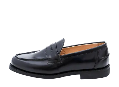 SANDERS Butt Seam Loafer HANK(with Poron Insole) Polished Leather "Black" 2314B