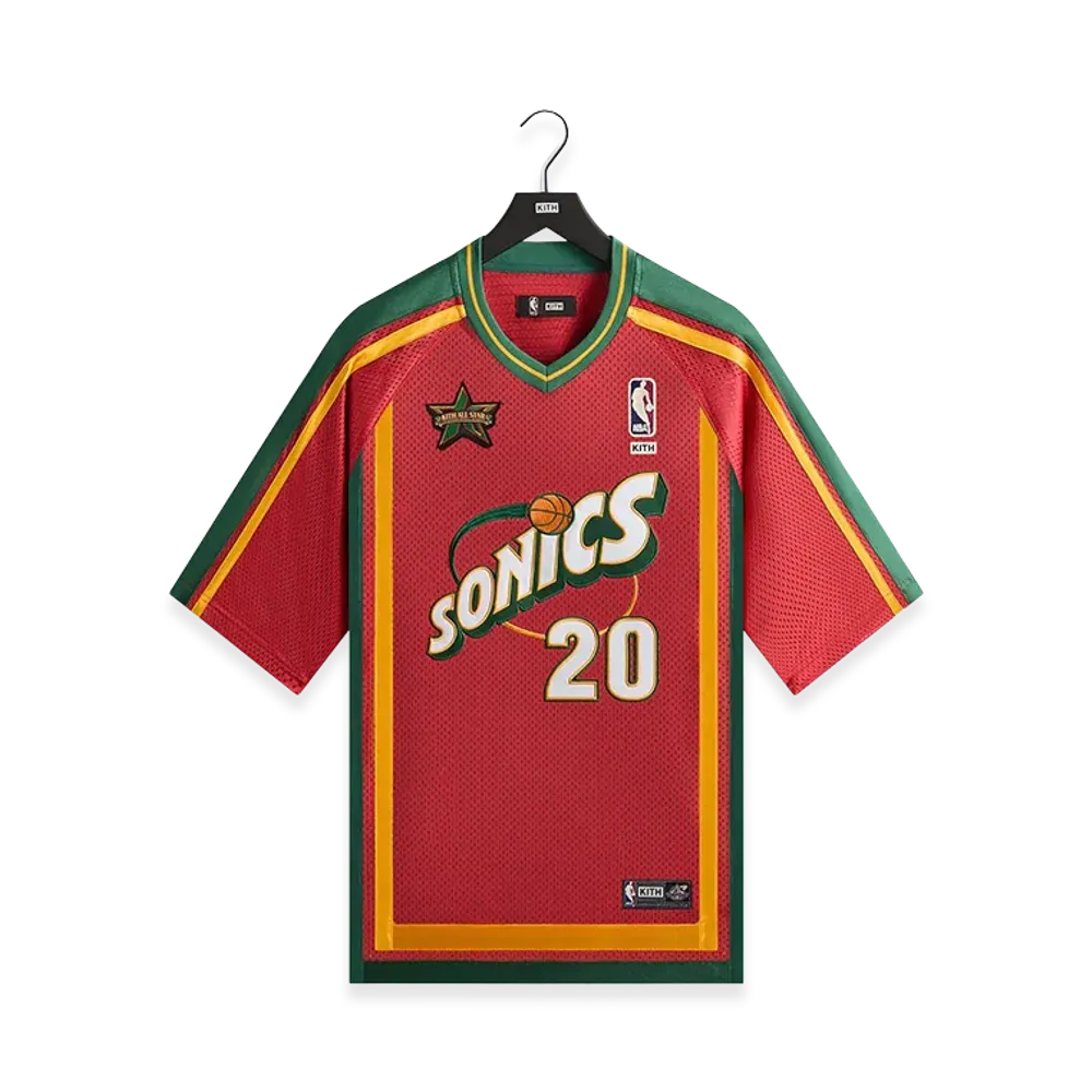 Kith x NBA All-Star Seattle SuperSonics Leon Shirt "Crimson"