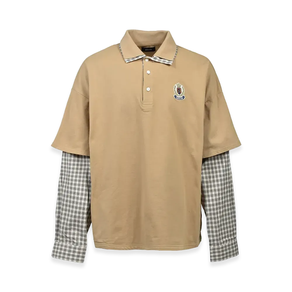BREATH Emblem Logo Layered Polo Shirt "Beige"
