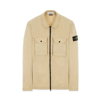 Stone Island 113WN BRUSHED COTTON CANVAS_'OLD' EFFECT "Ibory"