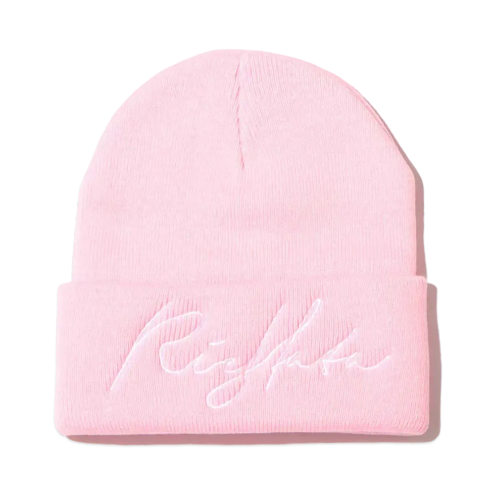 atmos Pink x RIEHATA Logo embroidered knit hat "Pink"