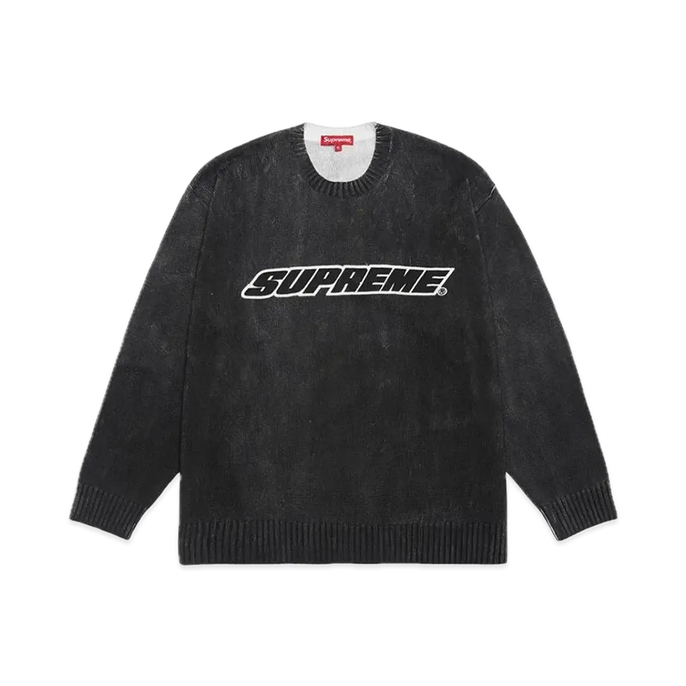 Supreme Printed Washed Sweater "Black"