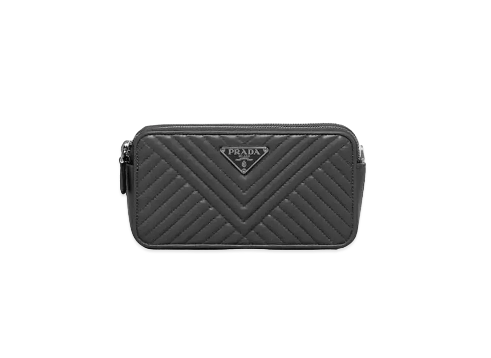 PRADA Diagram Nappa Leather Mini Bag "Black"
