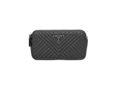 PRADA Diagram Nappa Leather Mini Bag "Black"