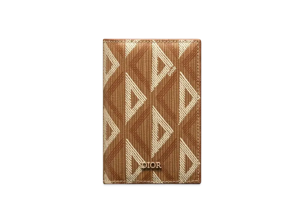 Dior Bi-Fold Card Holder CD Diamond Canvas "Coffee"